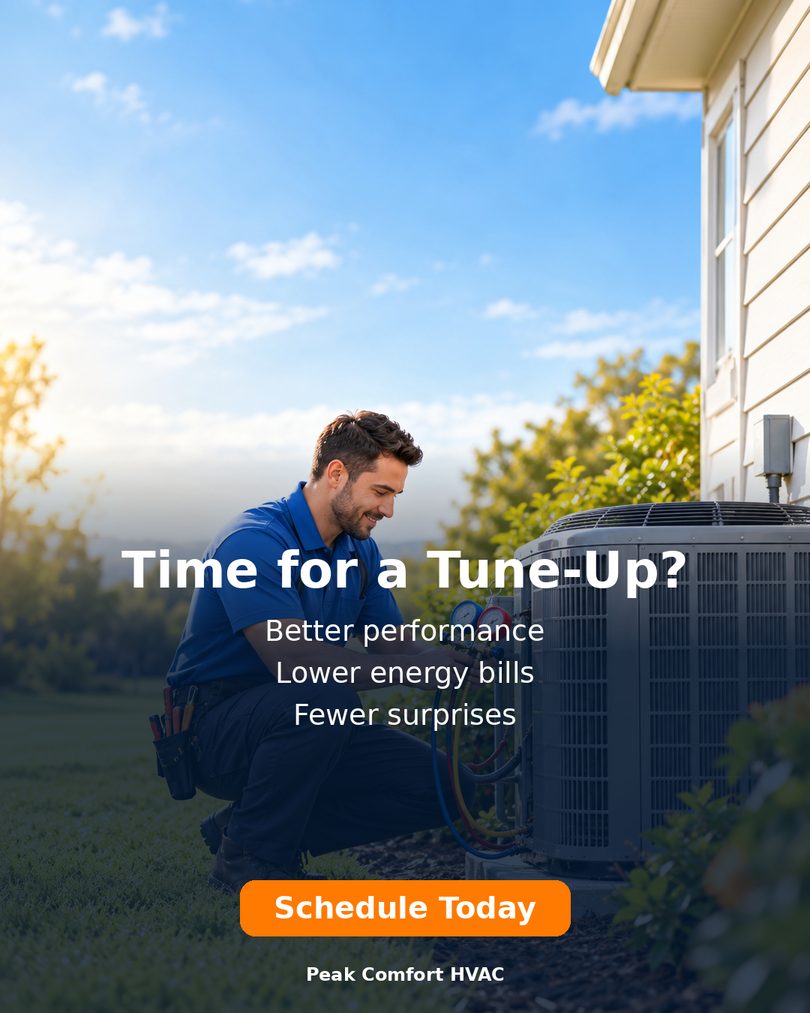 Example HVAC tune-up post with technician photo