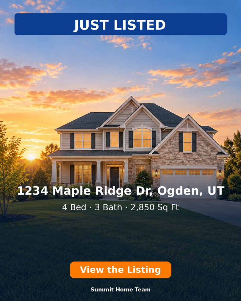 Example Just Listed real estate post with property photo