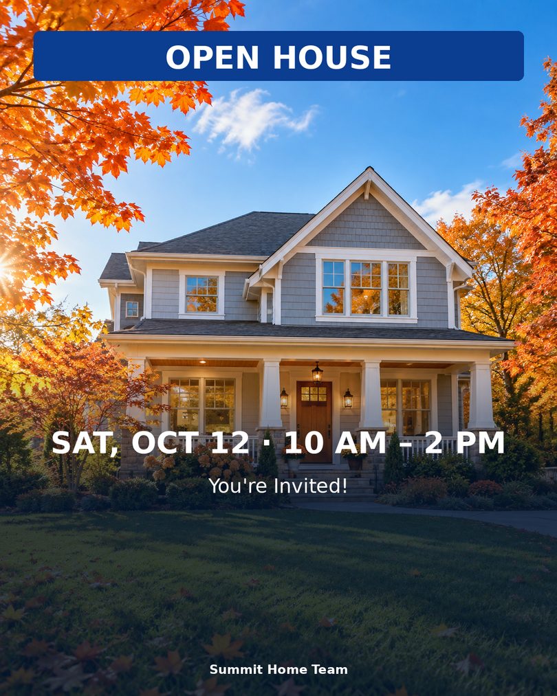 Example open house invitation post