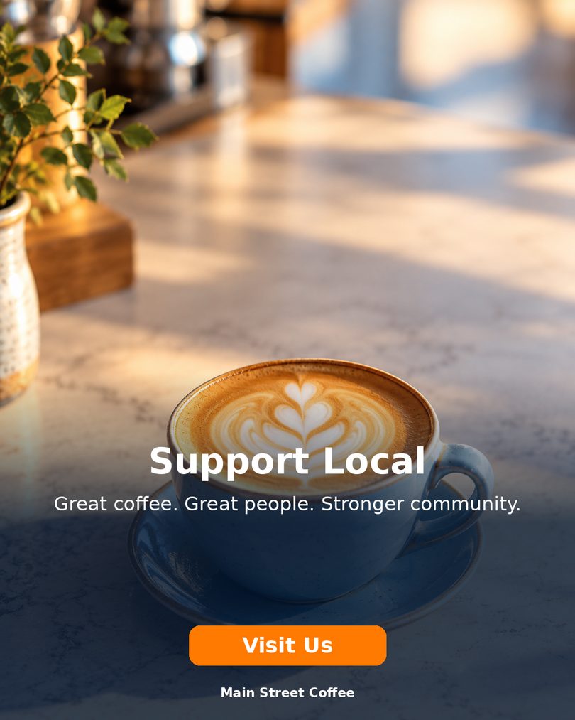 Example coffee shop community post